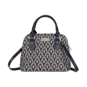 Black And White Luxor Convertible Top Handle Purse Handbag - Power Play Studio, LLC