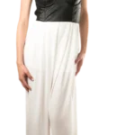Sleek faux-leather top Jumpsuit Palazzo