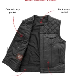 Upside Men's Club Style Leather Vest
