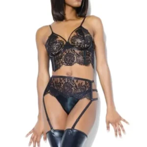 Coquette Bra Garter Belt And Panty