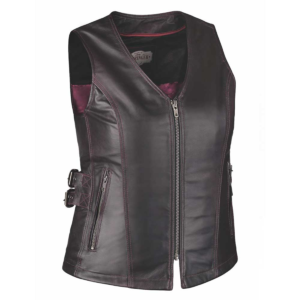 Ladies' Premium Leather Vest - Purple