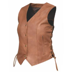 Ladies' Brown Leather Vest