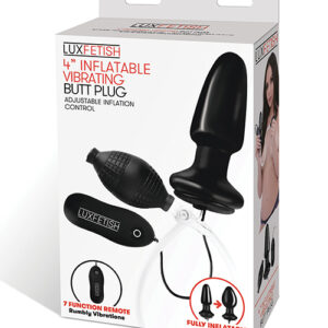 Lux Fetish 4" Inflatable Vibrating Butt Plug - Power Play Studio, LLC
