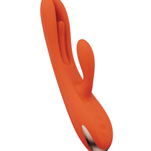 Terri App Controlled Kinky Finger Tapping Rabbit Vibrator - Orange - Power Play Studio, LLC
