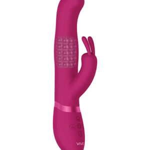 VIVE IZARA Rechargeable Rotating Bead Silicone Rabbit Vibrator Pink - Power Play Studio, LLC