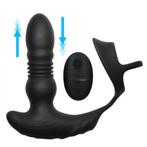 Thunderplugs 10X Thrusting Silicone Vibrator with Cock & Ball Strap & Remote - Power Play Studio, LLC