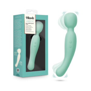 Blush Amelia double ended massage wand in seafoam, main view, Power Play Studio, LLC