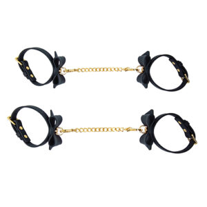 Blush Temptasia Ardor Wrist & Ankle Restraints w/Bow – Black