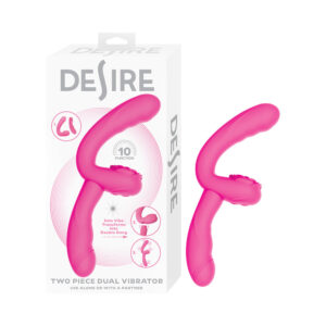 Desire 2-Piece Dual Vibrator with Remote in pink, main view, Power Play Studio, LLC