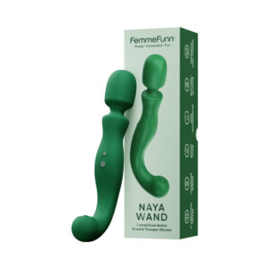 FemmeFunn Naya Wand with Thumping End in dark Green, main view, Power Play Studio, LLC