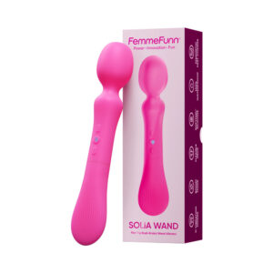FemmeFunn Solia Double Ended Wand Vibrator in pink, main view, Power Play Studio, LLC