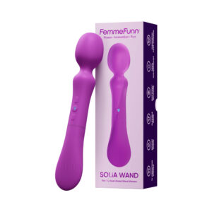 FemmeFunn Solia Double Ended Wand Vibrator in purple, main view, Power Play Studio, LLC