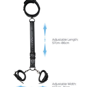 Kinky Play Box Locking Harness Collar to Wrist Restraints – Black