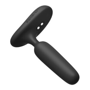 Lovense Glint vibrating butt plug in black, main view, Power Play Studio, LLC