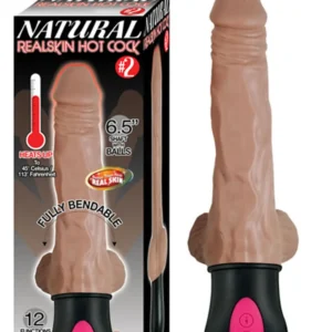 Natural Realskin Hot Cock #2 Brown Vibrating Dildo - Power Play Studio, LLC