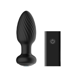 Nexus Tornado Rechargeable Remote-Controlled Rotating & Vibrating Textured Silicone Anal Plug Black - Power Play Studio, LLC