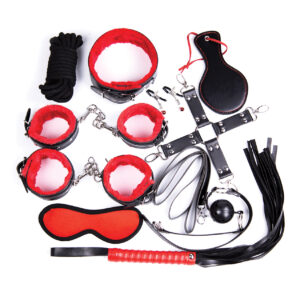 Plesur Deluxe Bondage Kit - Black/Red