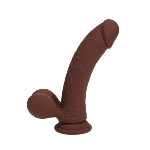 Realrock vibrating dual density dildo 6 inch in brown, main view, Power Play Studio, LLC