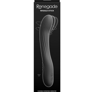 Renegade Wiggle Stick gyrating vibrator in black, main view, Power Play Studio, LLC