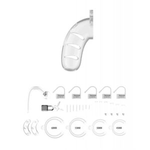 Shots Man Cage 4.5″ Cock Cage w/Plug 11 – Clear