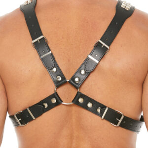 Shots Uomo Men’s Pyramid Stud Body Harness – Black