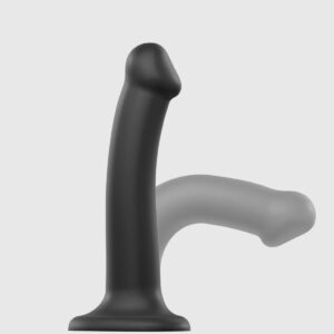 Strap-On-Me Bendable Dual-Density Silicone Suction Cup Dildo Black in Black - Power Play Studio, LLC (view 2)