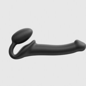Strap-On-Me Semi-Realistic Bendable Strap-On in black, front view