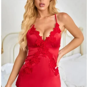 La Belle Fantastique Sexy embroidery back split night dress with G-Strings - Power Play Studio, LLC