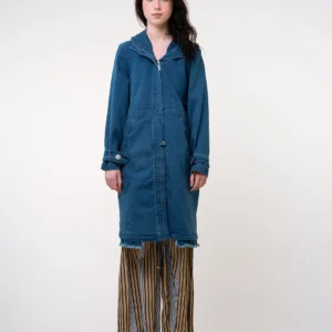 Fussed | Long Denim waist-adjustable Coat