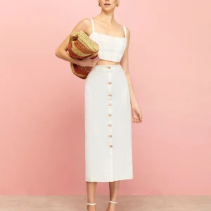 Stitch Detail Jean Pencil Skirt - Power Play Studio, LLC