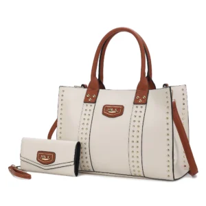 Davina Vegan Leather Womens Tote Bag with wallet - Power Play Studio, LLC