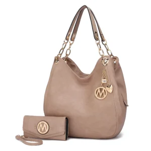 Ashley Vegan Leather Women's Hobo Shoulder Bag with Wallet - Power Play Studio, LLC