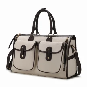 Genevieve Color Block Vegan Leather Women's Duffle Bag - Power Play Studio, LLC