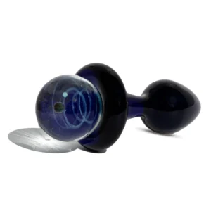 Galaxy Cobalt Short Stem-Small Bulb Plug with Galaxy Marble - Power Play Studio, LLC