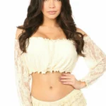 Lined Lace Long Sleeve Peasant Top - Power Play Studio, LLC