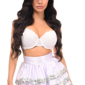 White/Silver Sequin 3 Layer Skirt