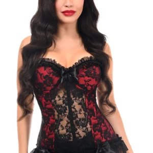 Lavish Lycra & Lace Hook & Eye Stretch Bustier Corset - Power Play Studio, LLC (view 1)