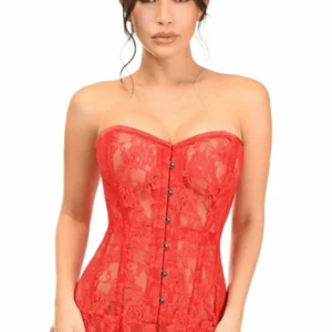 Lavish Sheer Lace Corset Dress - Power Play Studio, LLC
