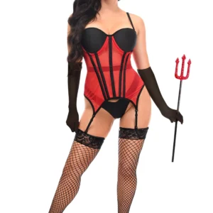 Lavish 4 PC Sexy Devilish Diva Lingerie Costume