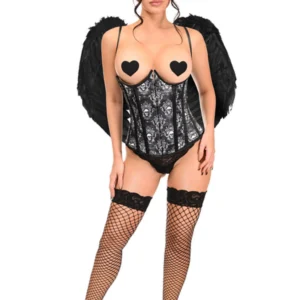 Lavish 3 PC Gothic Dark Angel Corset Costume