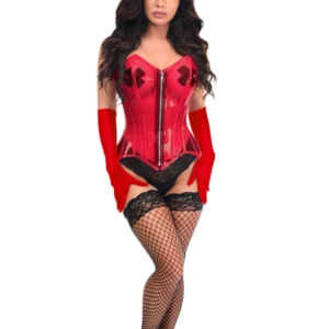 Lavish 4 PC Clear Red Sexy Bunny Corset Costume
