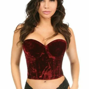 Lavish Crushed Velvet Underwire Bustier