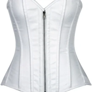 Top Drawer Cotton Steel Boned Corset with Zipper - Power Play Studio, LLC