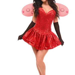 Top Drawer 4 PC Sequin Ladybug Corset Dress Costume - Power Play Studio, LLC