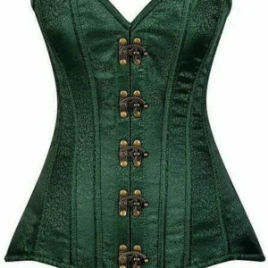 Top Drawer Brocade Steel Boned Corset with Clasp Closure - Power Play Studio, LLC