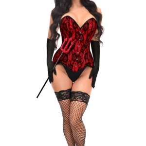 Top Drawer 4 PC Premium Devil Corset Costume - Power Play Studio, LLC