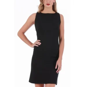 InstantFigure Short Sleeveless Boatneck Dress