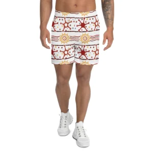 Brown Yellow Men's Athletic Shorts - Power Play Studio, LLC