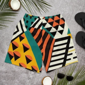 Colourful African Fabric Print Men's Shorts - Power Play Studio, LLC