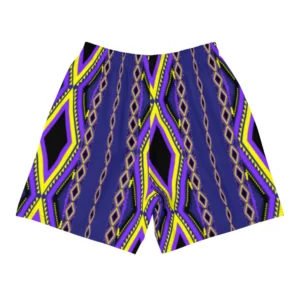 African Purple Print Athleisure Men's Recycled Athletic Shorts - Power Play Studio, LLC